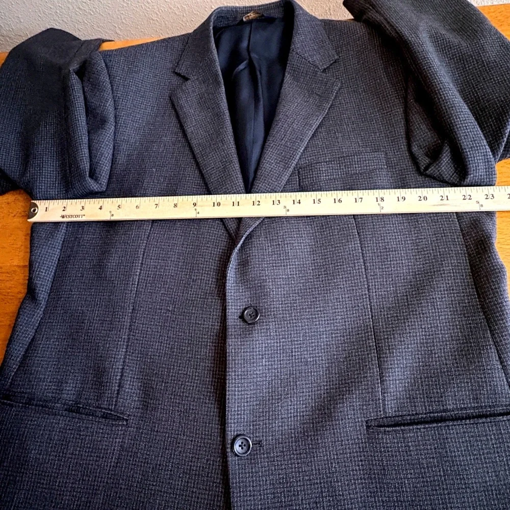 Joseph & Feiss Mens 44 Regular Blazer Blue 100% Lambswool Weave Sport Coat